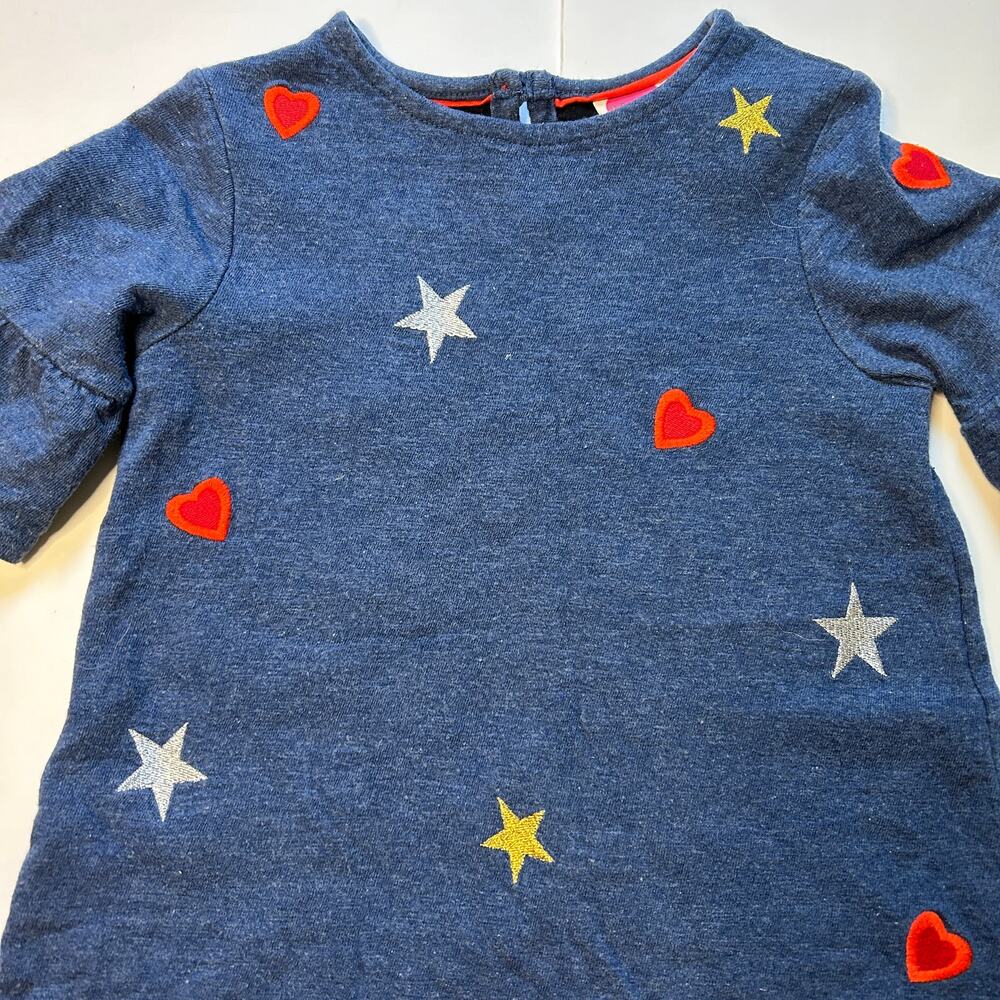 Mini Boden Stars & Hearts Embroidered Dress 4-5Y - Picture 2 of 4